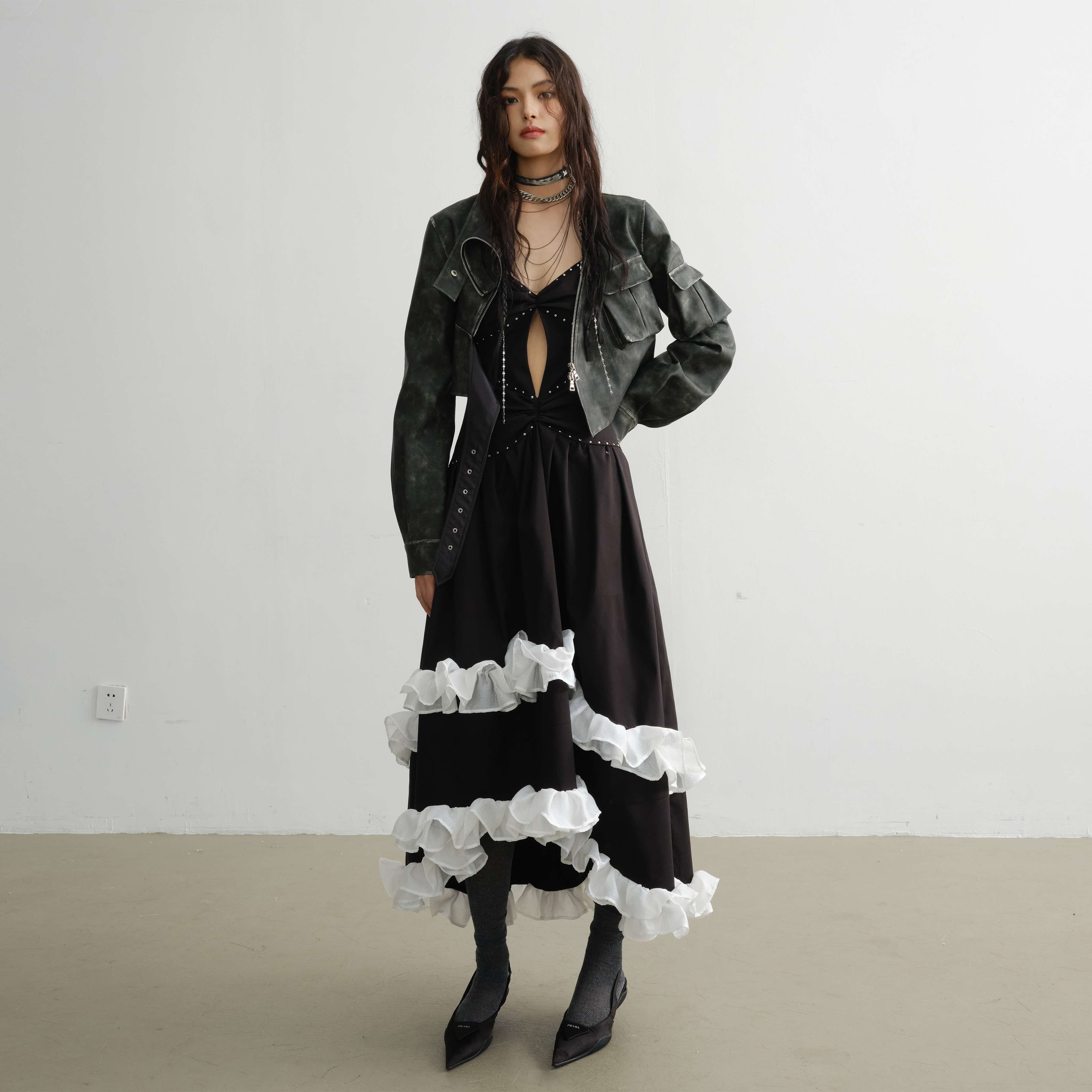 モード系ファッション エッジィグラムロックドレス