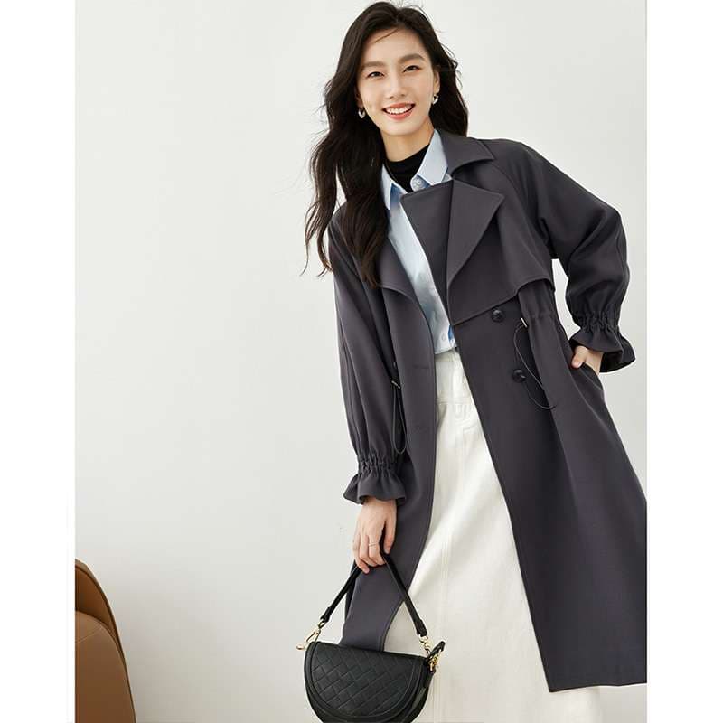 モード系ファッション エレガントトレンチコート