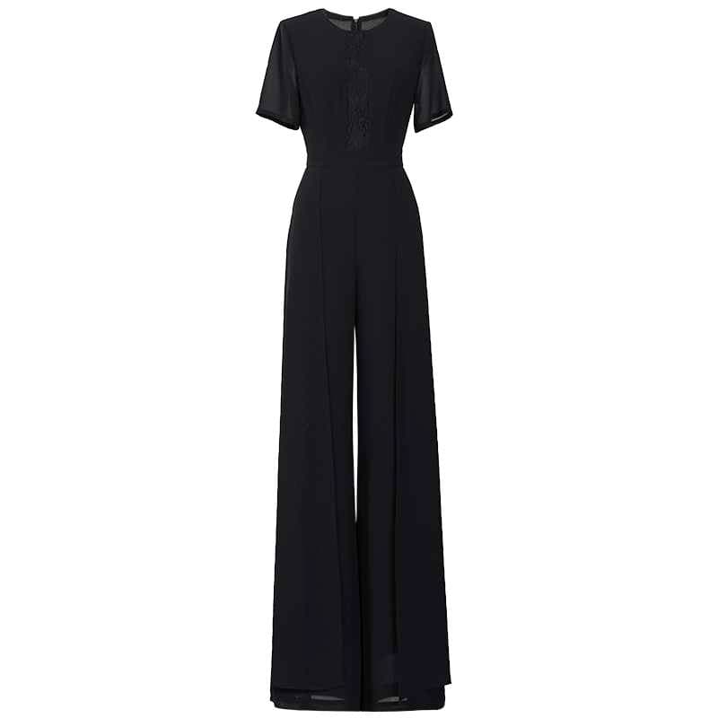 モード系ファッション エレガントシフォンロングドレス