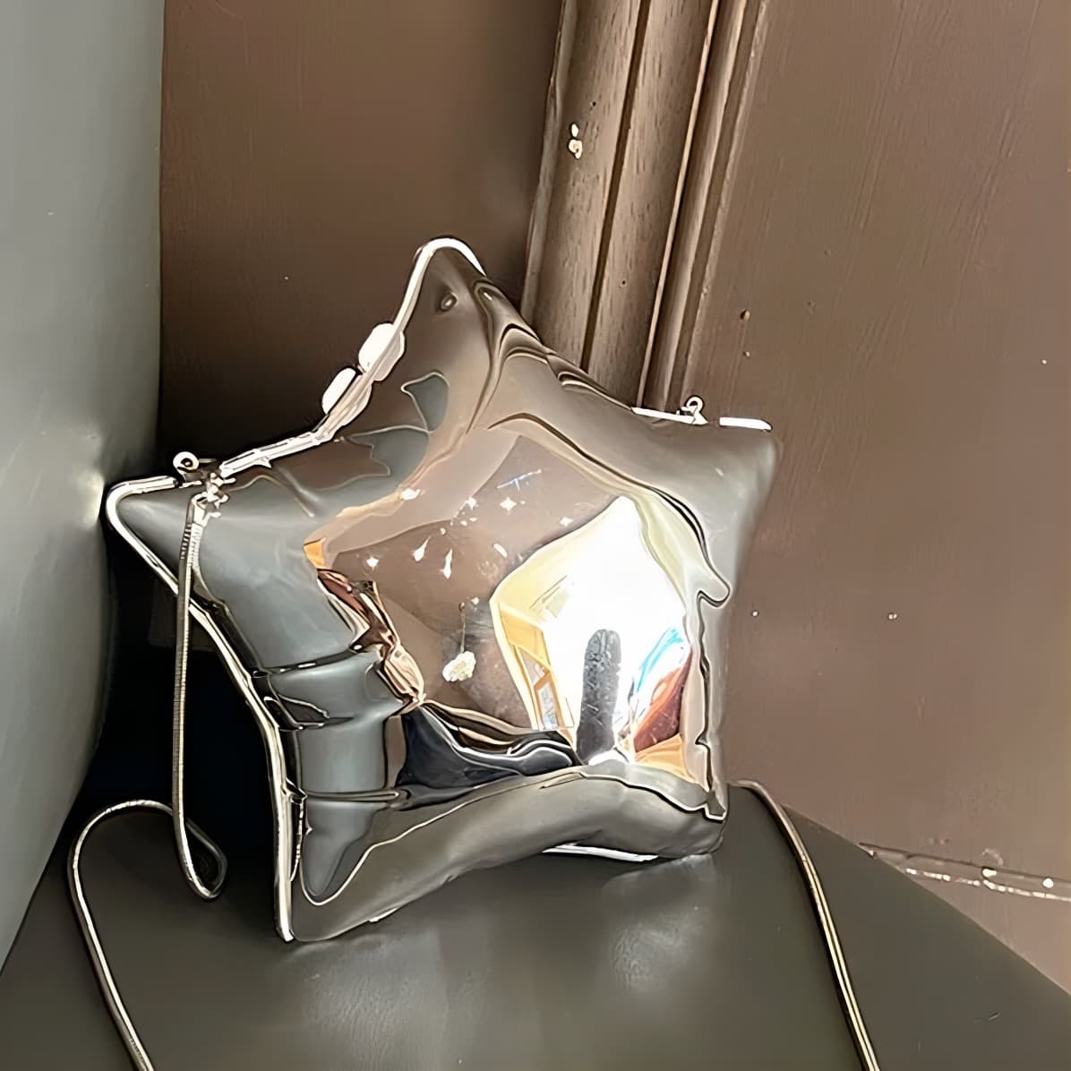 モード系ファッション スターシャインメタリックミニバッグ