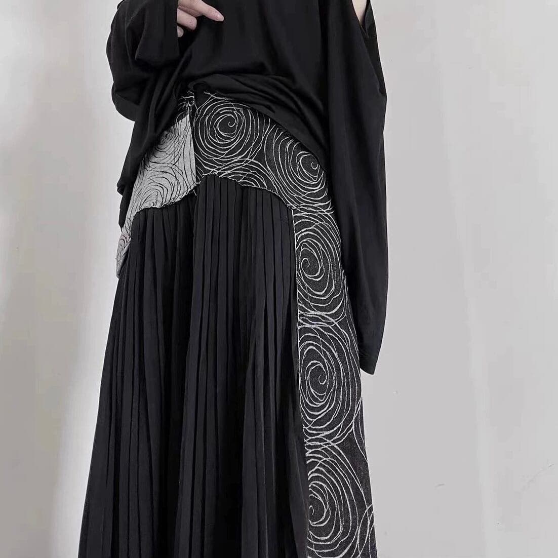 モード系ファッションアーティスティックプリーツパンツ - 動きに合わせて魅せる、エレガンスな一枚