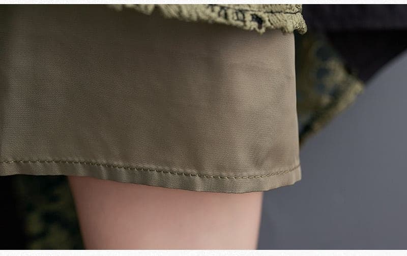 モード系ファッション【ウエストゴム・調整紐付き】レース切替ロングスカート