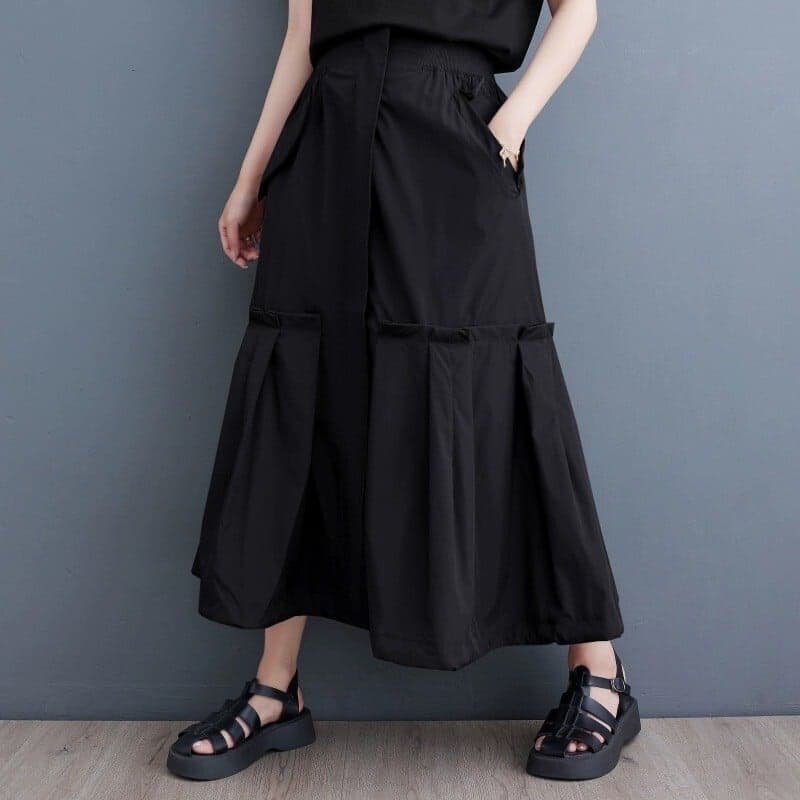 モード系ファッションモードなミリタリーフレアスカート - シンプルコーデを格上げする一枚