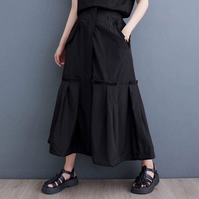 モード系ファッションモードなミリタリーフレアスカート - シンプルコーデを格上げする一枚