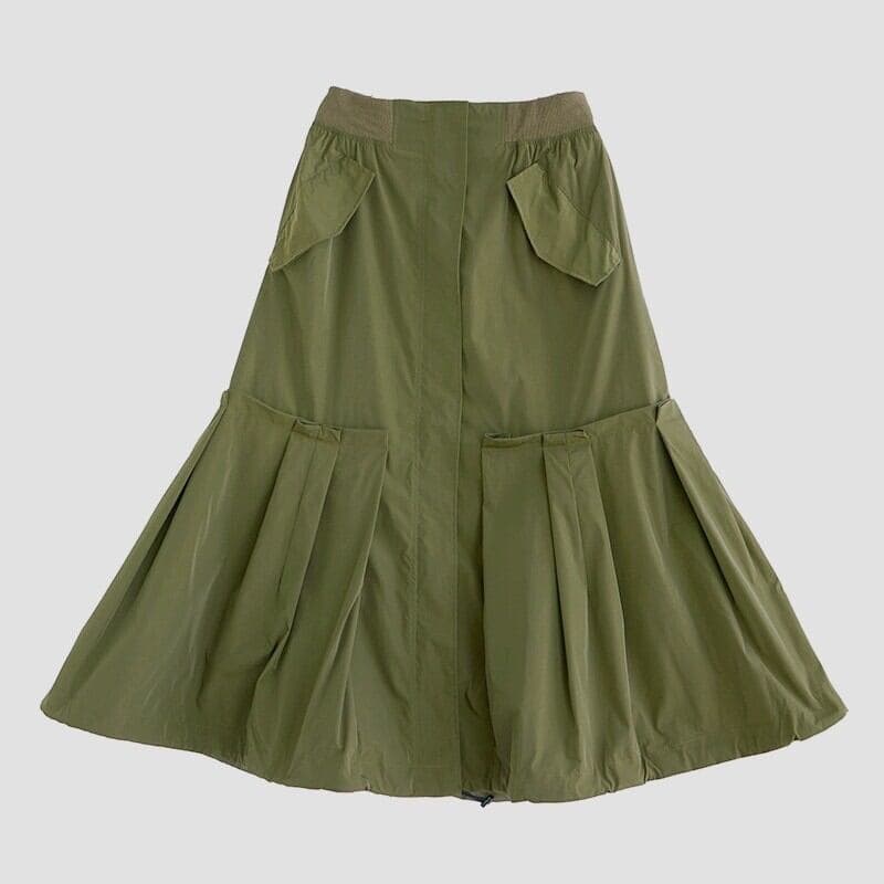 モード系ファッションモードなミリタリーフレアスカート - シンプルコーデを格上げする一枚