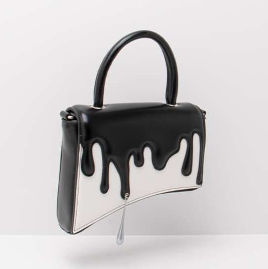 モード系ファッション アートな存在感。メルティドリップハンドバッグ｜ミニサイズ・ショルダー付属