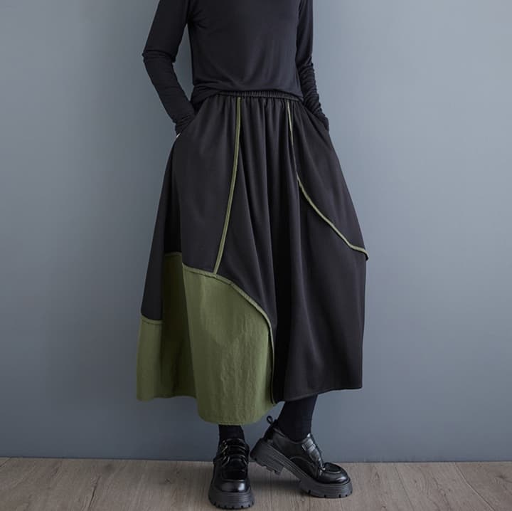 モード系ファッションシンプルモードAラインスカート