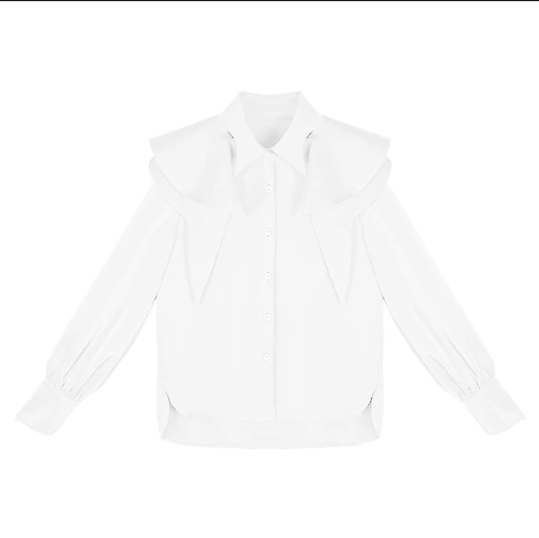 モード系ファッション大襟デザインブラウス