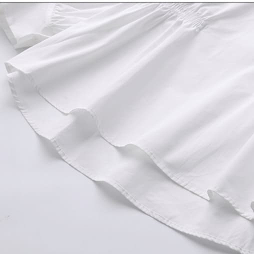 モード系ファッションウエストシャーリング フレアシャツ