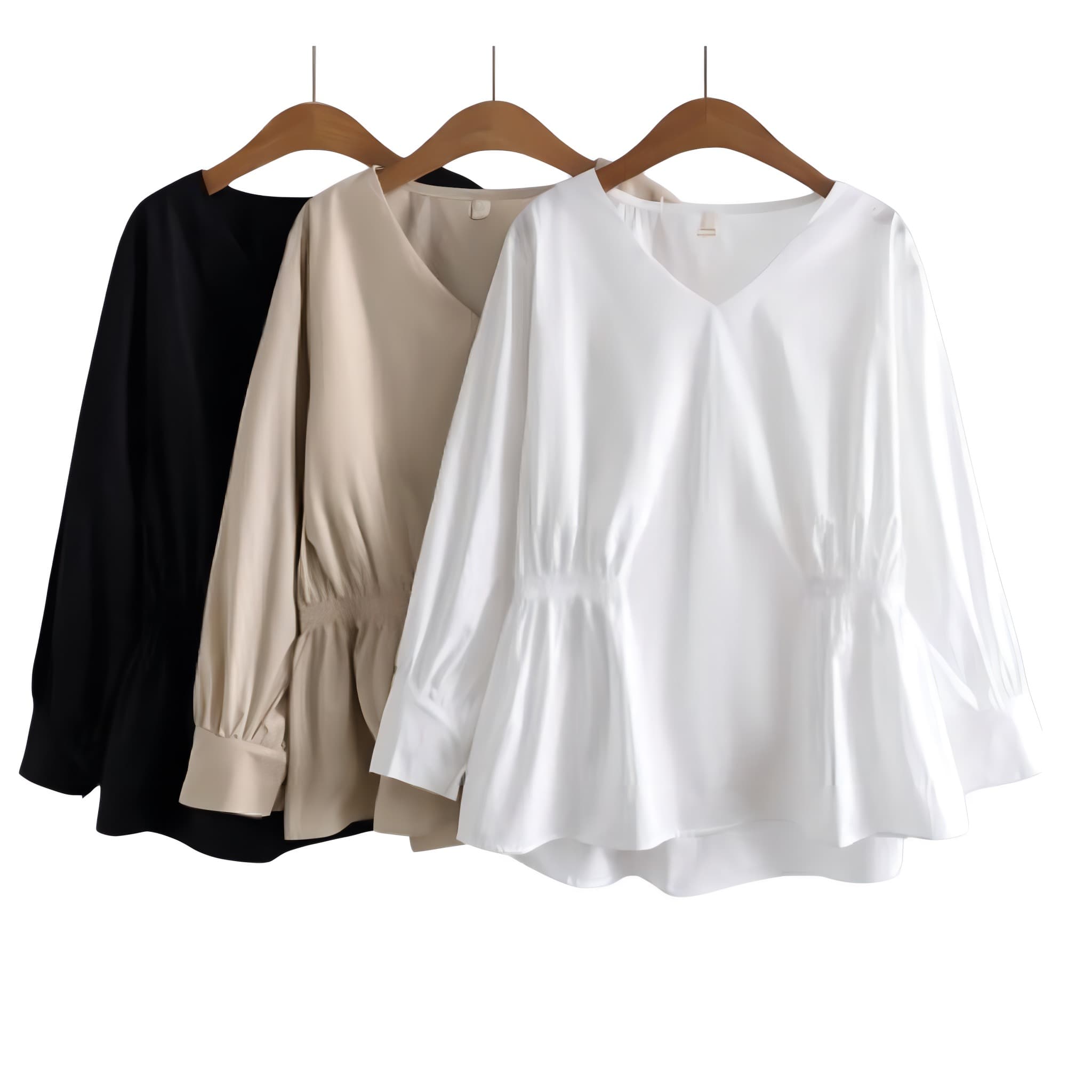 モード系ファッションウエストシャーリング フレアシャツ