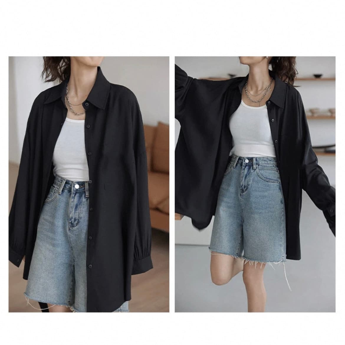 モード系ファッション シンプル＆スタイリッシュ オーバーサイズシャツ｜軽量｜UVカット｜オールシーズン対応