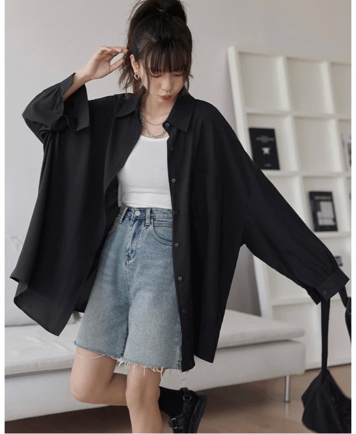 モード系ファッション シンプル＆スタイリッシュ オーバーサイズシャツ｜軽量｜UVカット｜オールシーズン対応