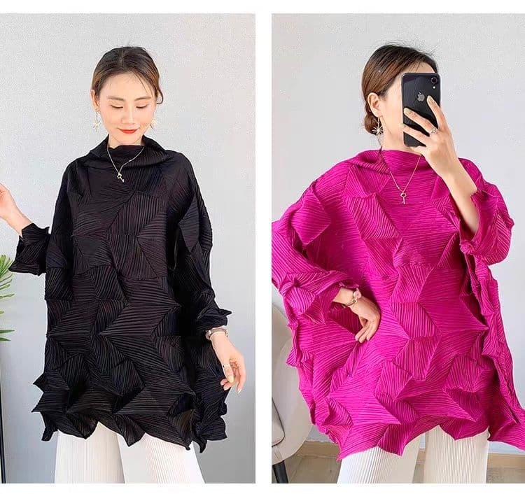 モード系ファッション立体シルエットで魅せる！モード系3Dプリーツトップス｜通気性◎・体型カバー・旬のゆったりデザイン