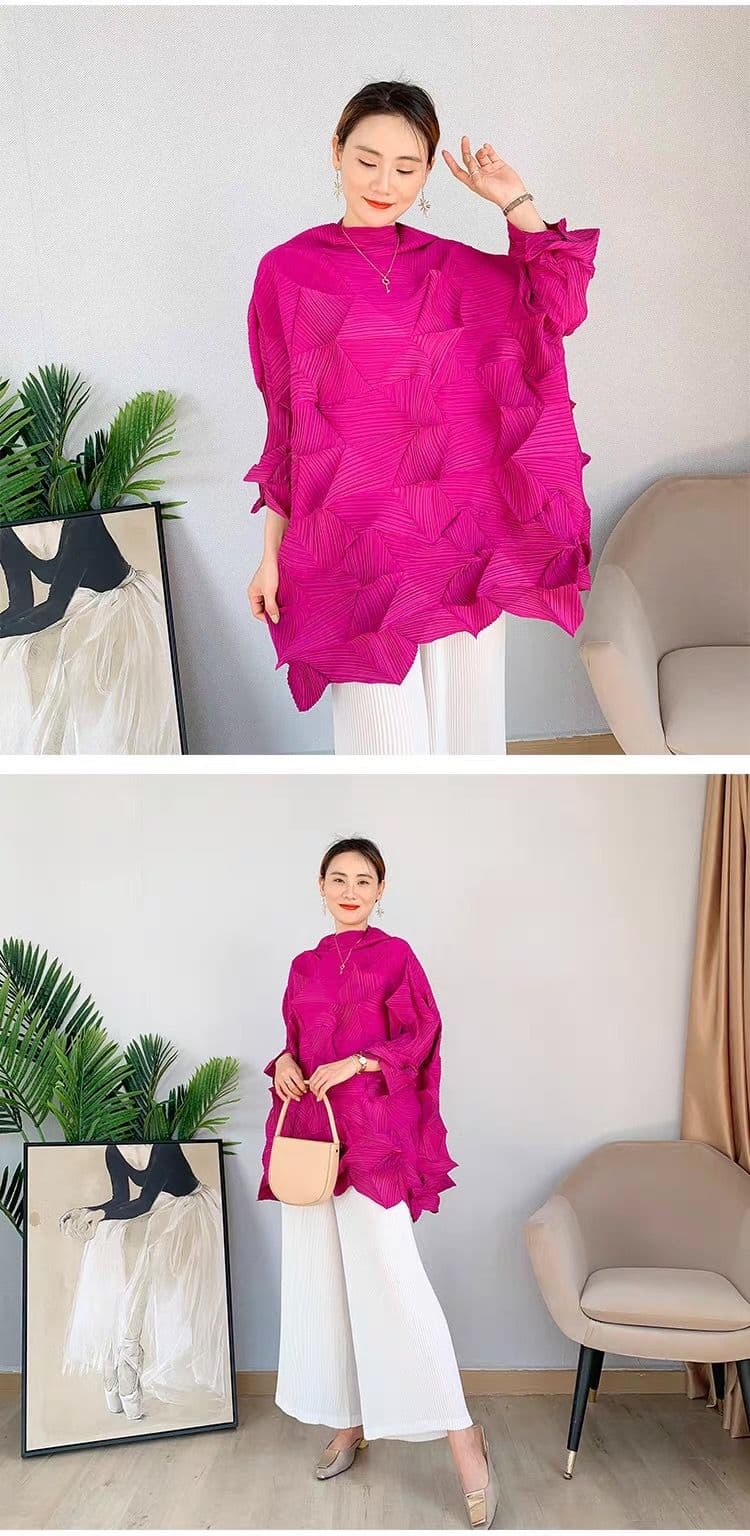 モード系ファッション立体シルエットで魅せる！モード系3Dプリーツトップス｜通気性◎・体型カバー・旬のゆったりデザイン