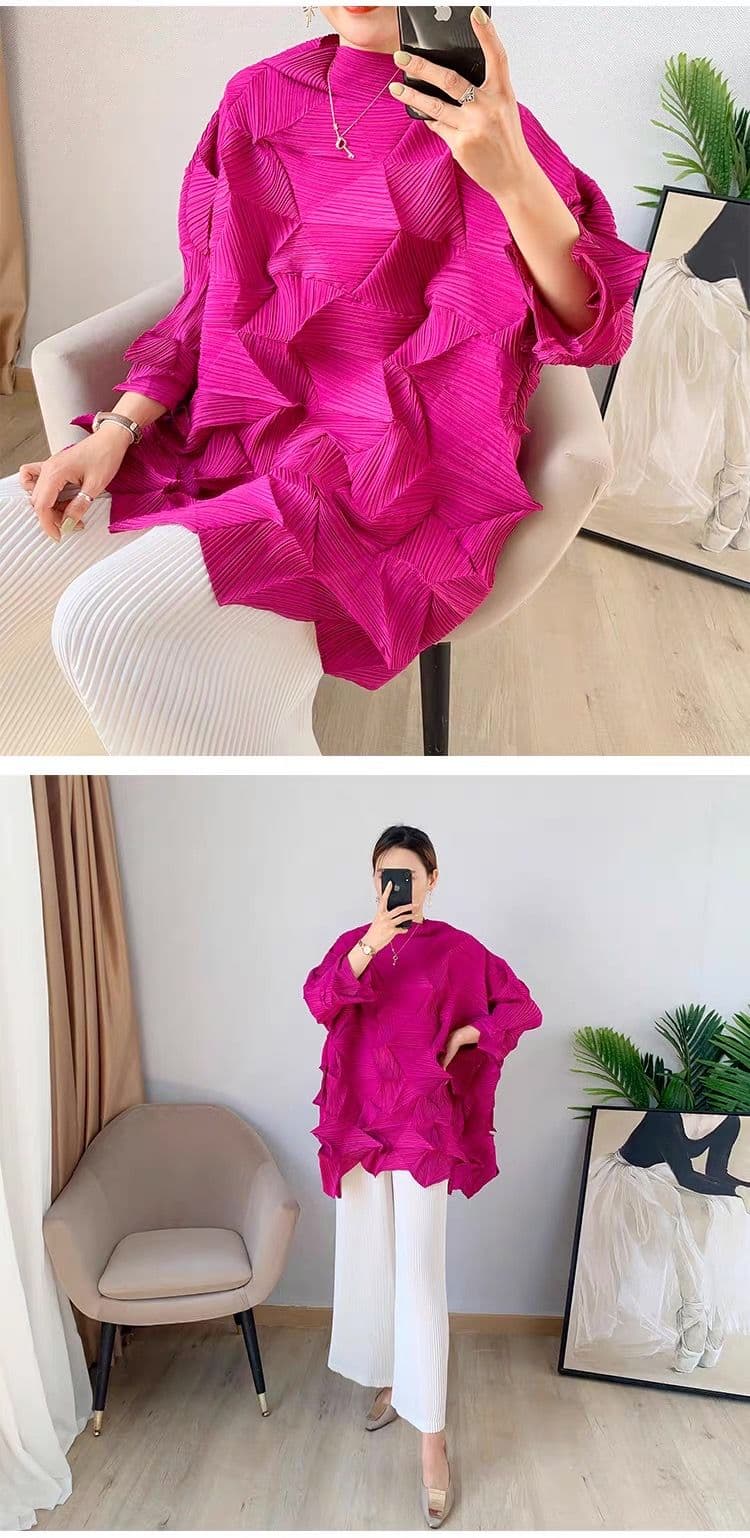 モード系ファッション立体シルエットで魅せる！モード系3Dプリーツトップス｜通気性◎・体型カバー・旬のゆったりデザイン