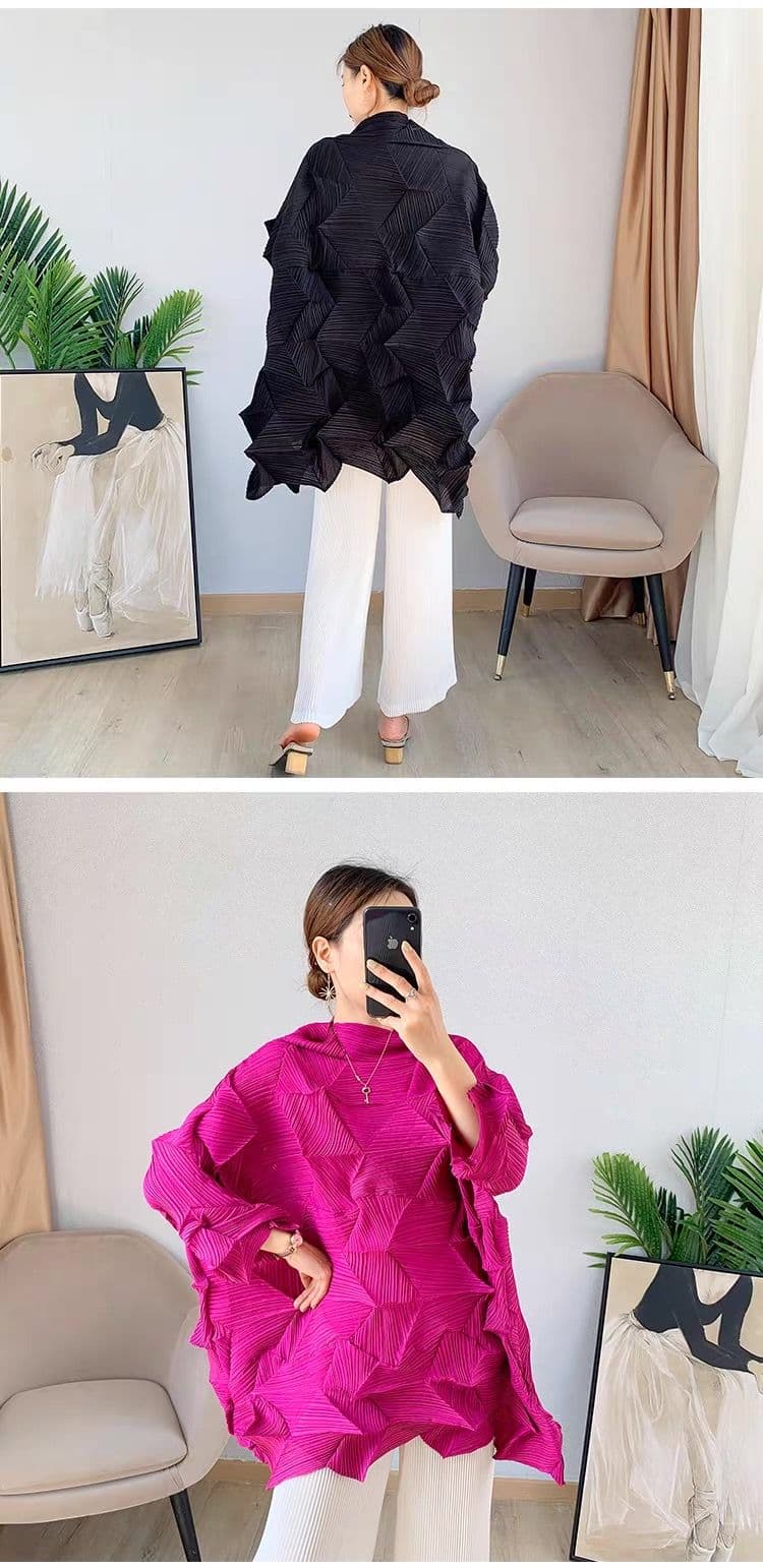 モード系ファッション立体シルエットで魅せる！モード系3Dプリーツトップス｜通気性◎・体型カバー・旬のゆったりデザイン