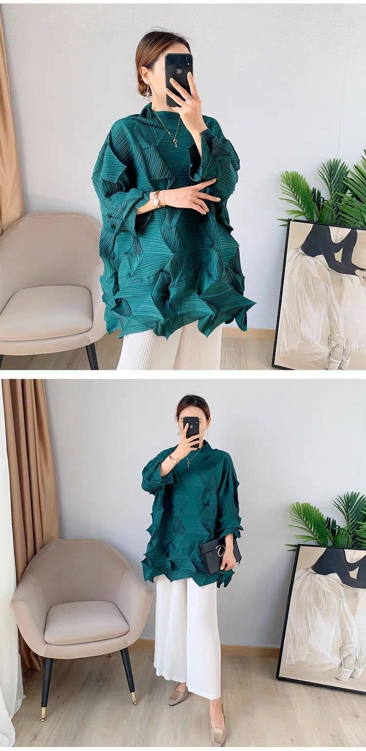 モード系ファッション立体シルエットで魅せる！モード系3Dプリーツトップス｜通気性◎・体型カバー・旬のゆったりデザイン