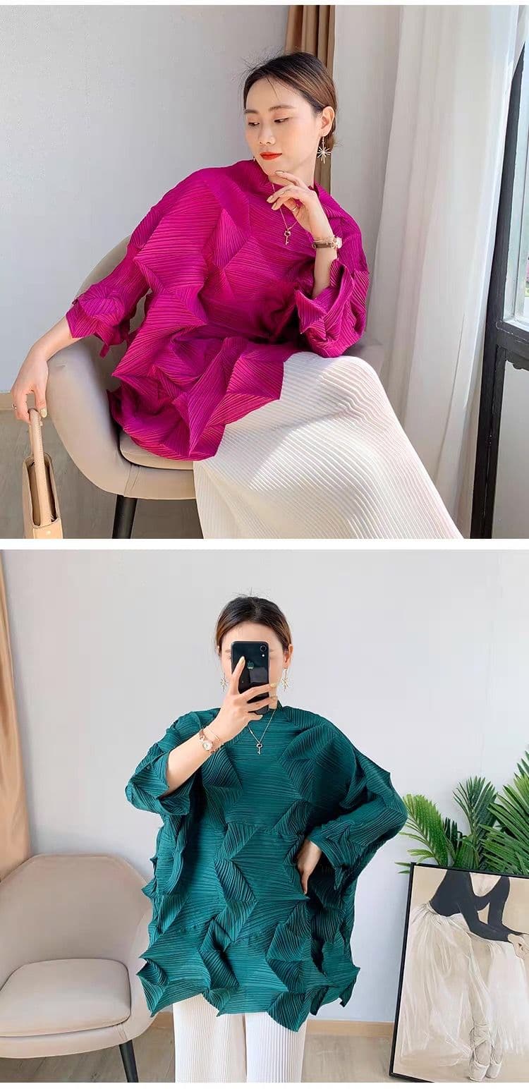 モード系ファッション立体シルエットで魅せる！モード系3Dプリーツトップス｜通気性◎・体型カバー・旬のゆったりデザイン
