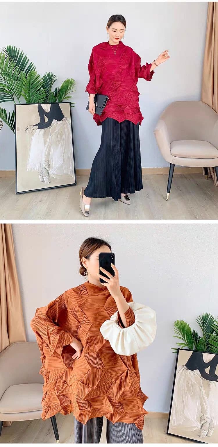 モード系ファッション立体シルエットで魅せる！モード系3Dプリーツトップス｜通気性◎・体型カバー・旬のゆったりデザイン