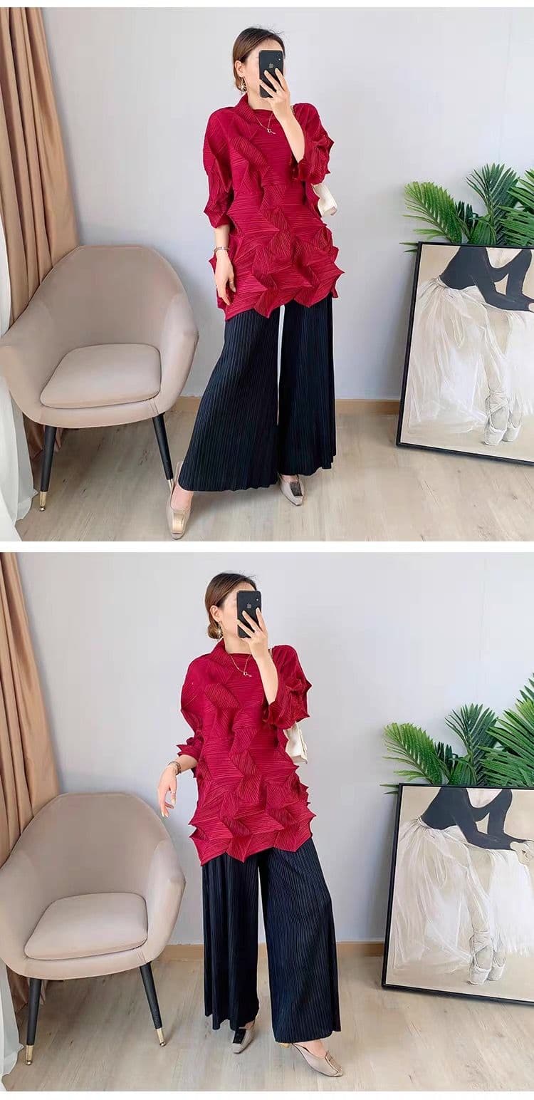 モード系ファッション立体シルエットで魅せる！モード系3Dプリーツトップス｜通気性◎・体型カバー・旬のゆったりデザイン