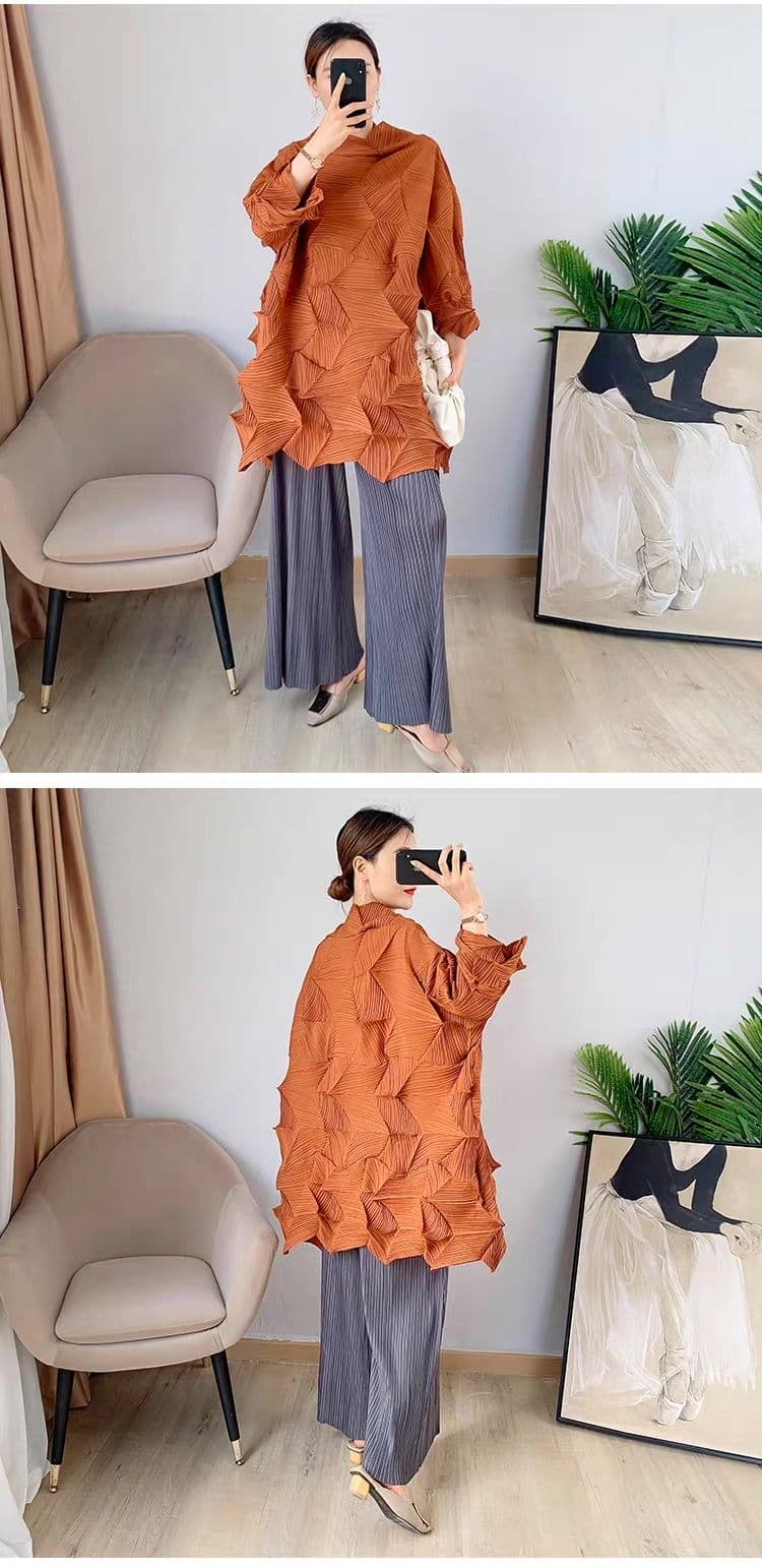 モード系ファッション立体シルエットで魅せる！モード系3Dプリーツトップス｜通気性◎・体型カバー・旬のゆったりデザイン