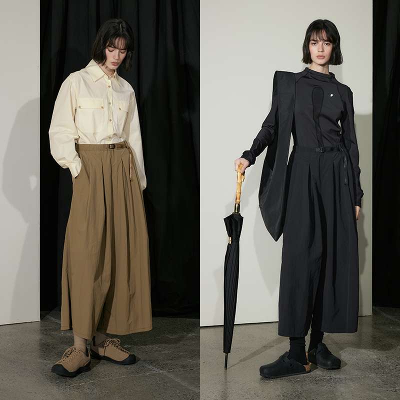 モード系ファッションック入りワイドパンツ - 洗練されたシルエット-と快適さ-