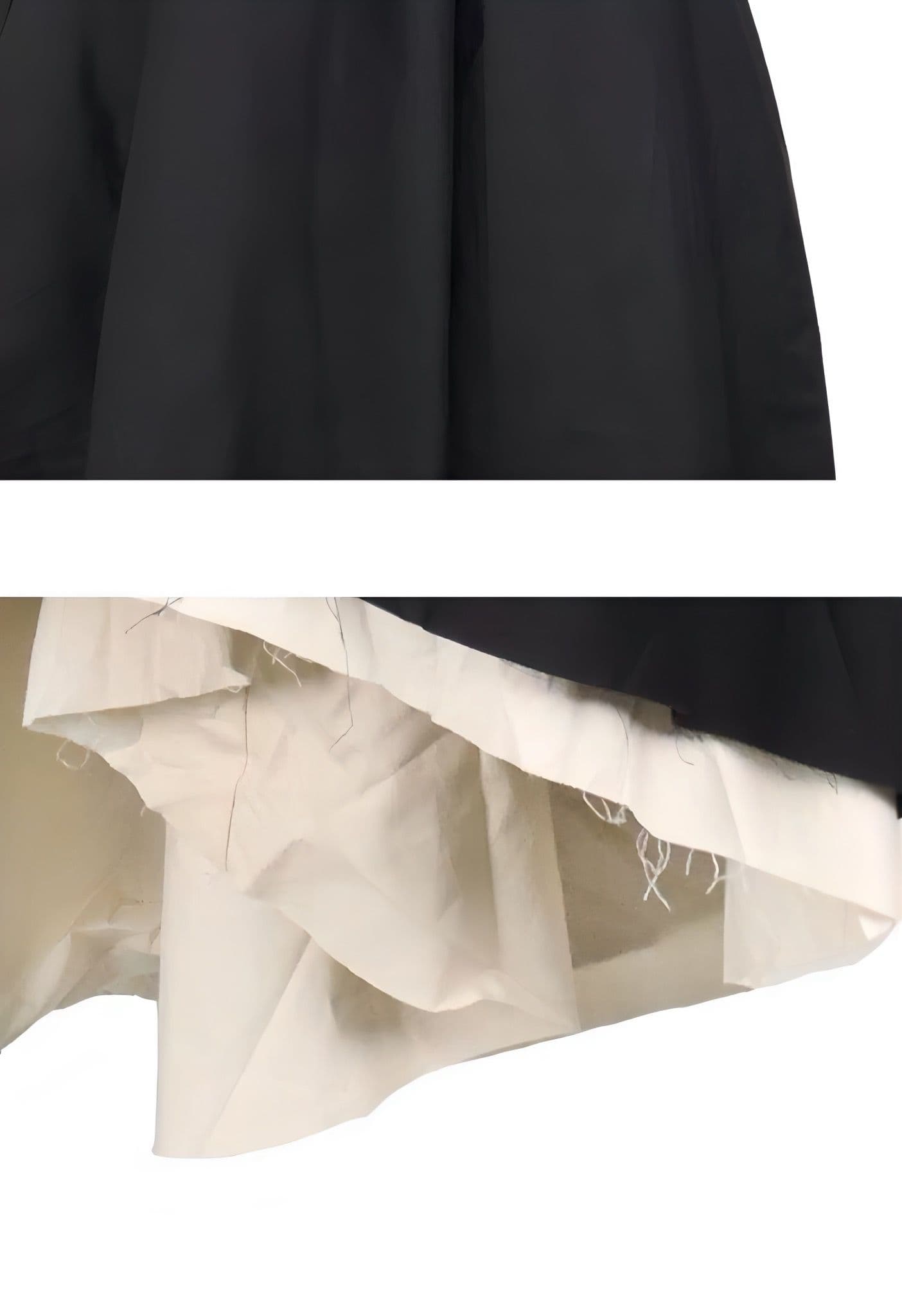 モード系ファッション クラシカルな存在感を放つレイヤードデザインワンピース｜アシンメトリー裾×ハイネック×モードロング丈