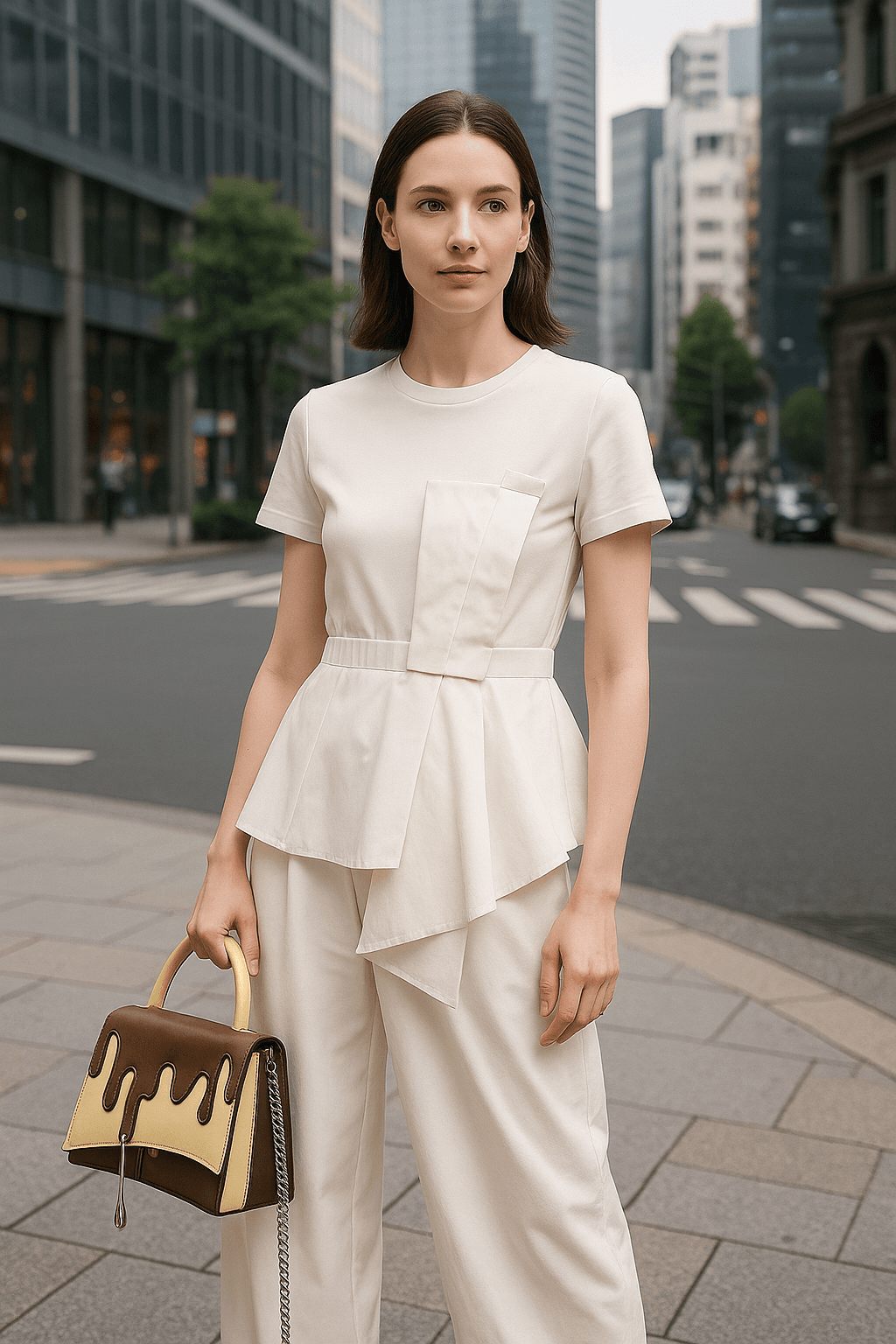 モード系ファッション アートな存在感。メルティドリップハンドバッグ｜ミニサイズ・ショルダー付属