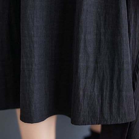 モード系ファッション 【体型カバー◎】アシメデザイン襟付きワンピース｜3色展開・ゆったりフリーサイズ