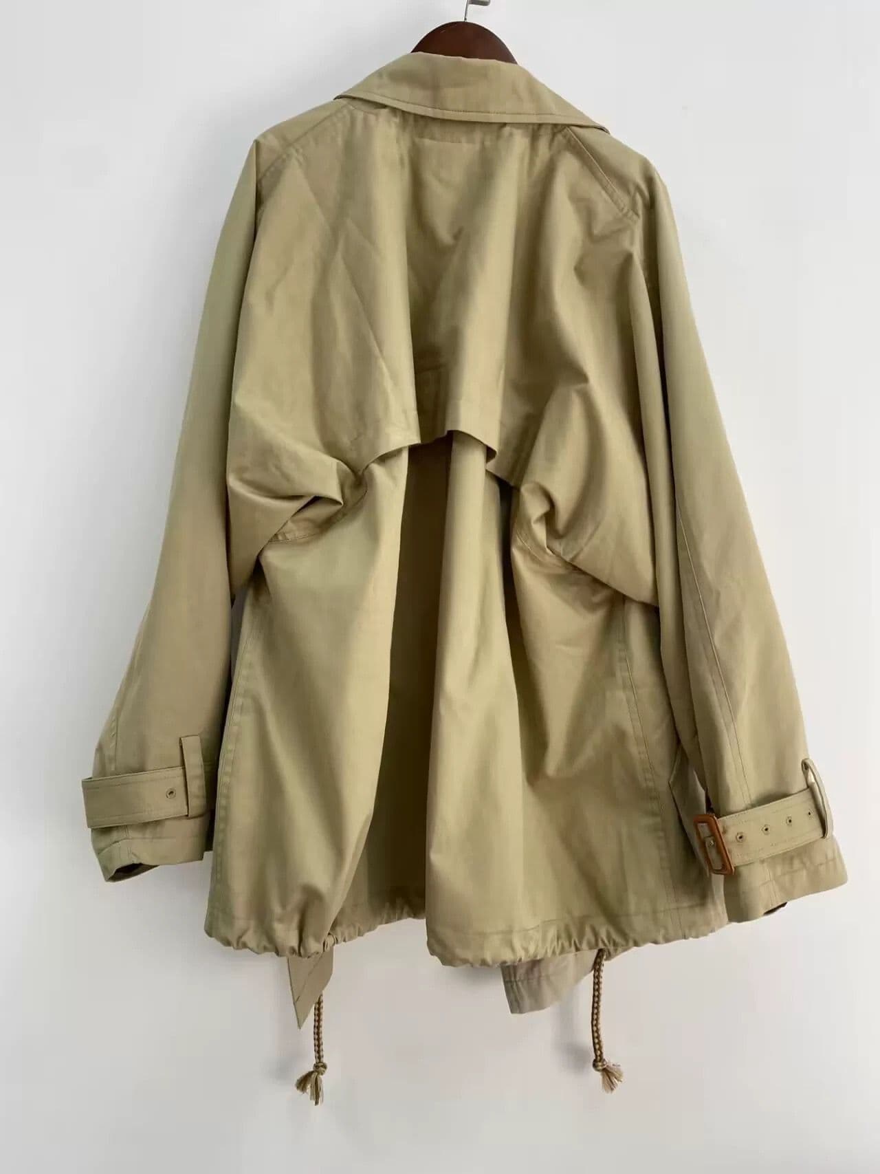 モード系ファッション ドレープデザインオーバーサイズトレンチコート