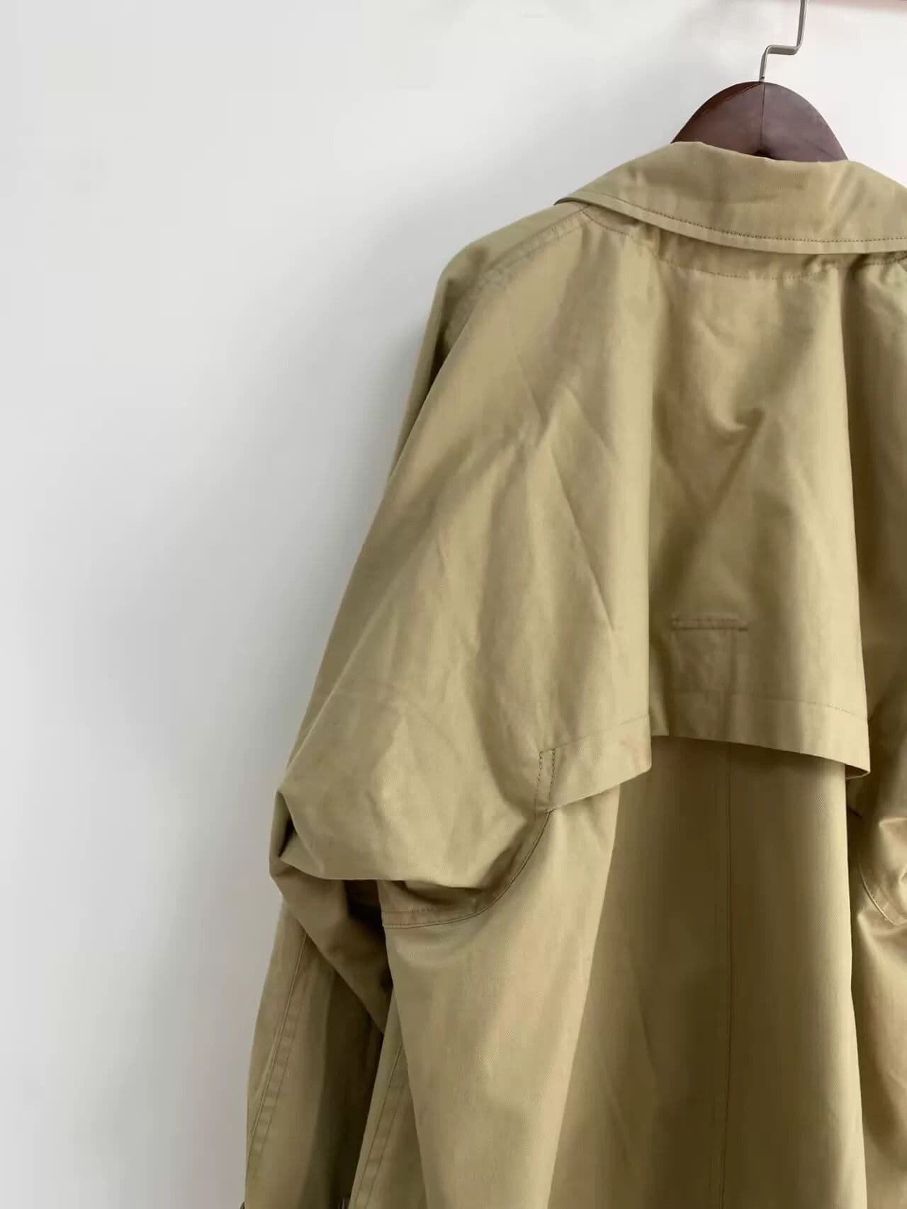 モード系ファッション ドレープデザインオーバーサイズトレンチコート