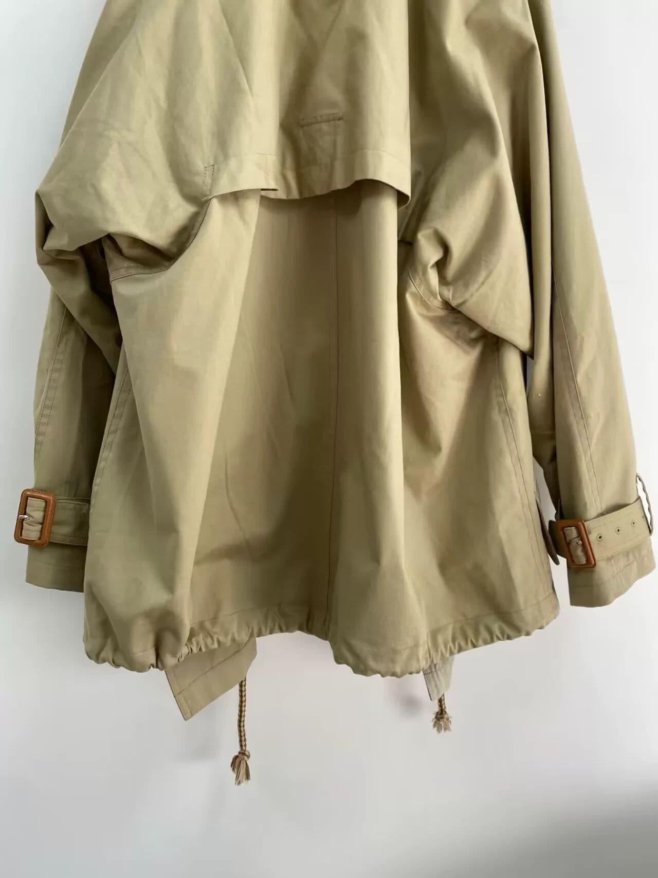 モード系ファッション ドレープデザインオーバーサイズトレンチコート