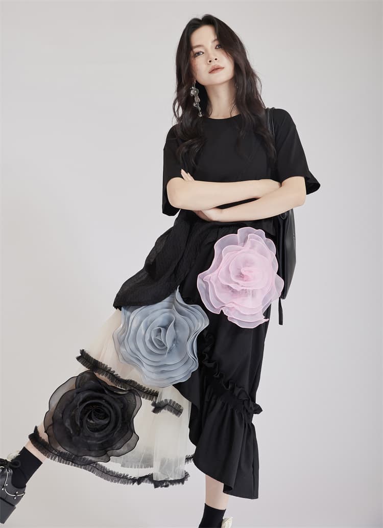 モード系 高見えアシンメトリーデザインTシャツ｜骨格ストレートも着映え｜オフィスカジュアルにも