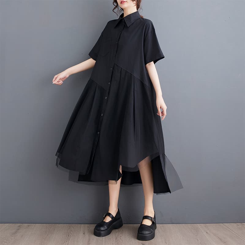 モード系 他と差がつく！アシメ切替バイカラーワンピ｜春夏の主役プチプラワンピース