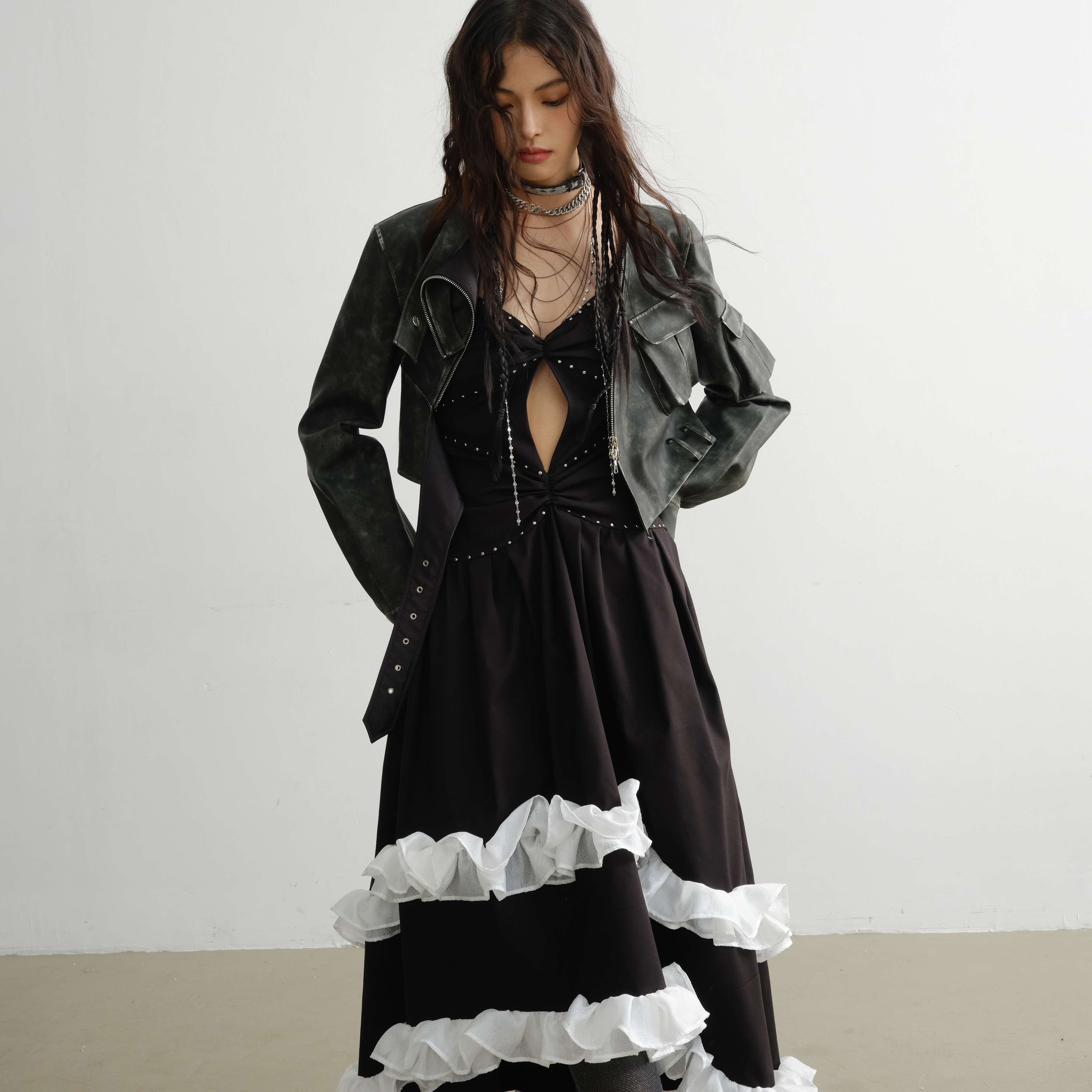 モード系ファッション エッジィグラムロックドレス