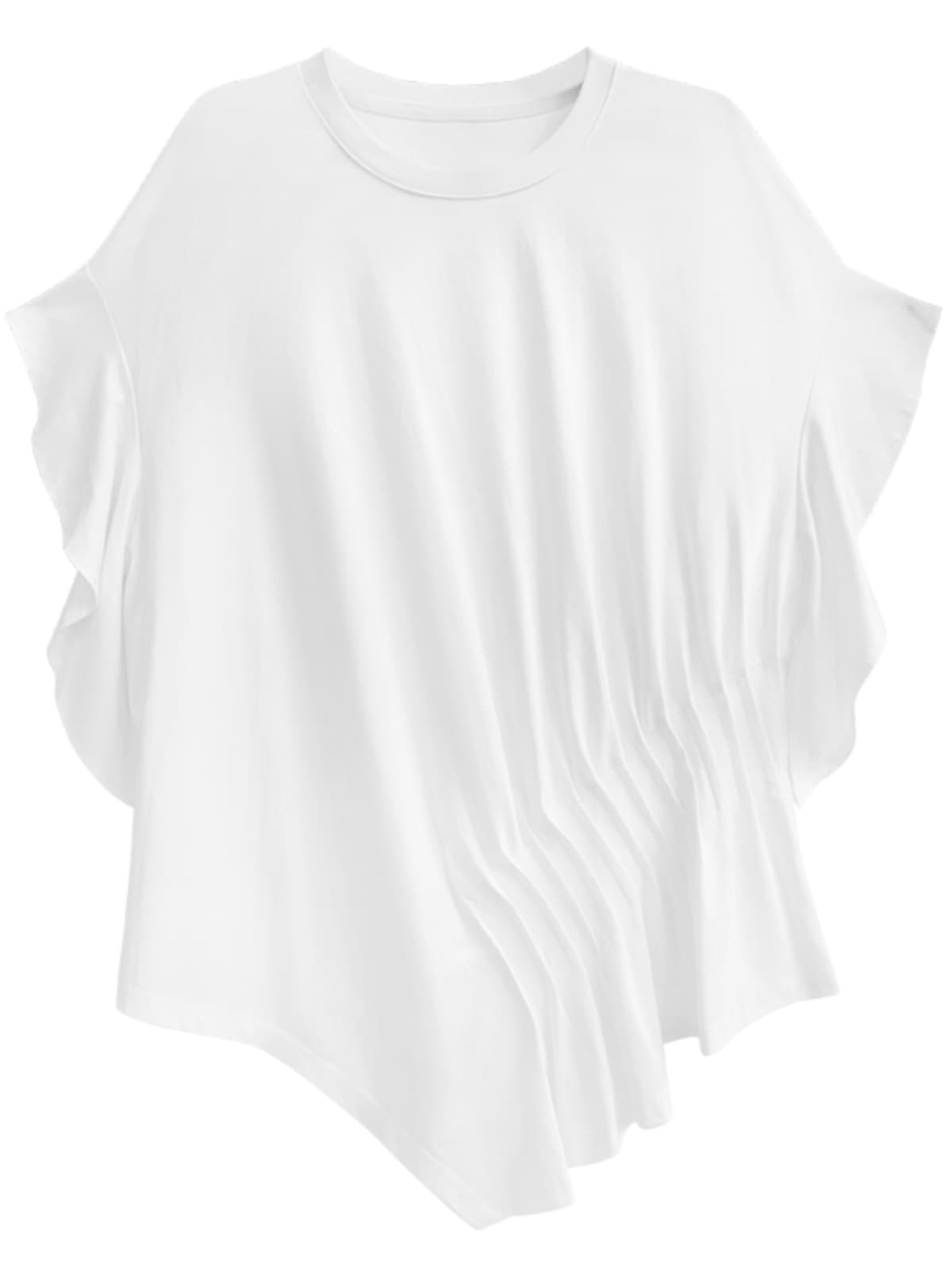 モード系アシンメトリータックTシャツ｜シルエット美×大人カジュアル