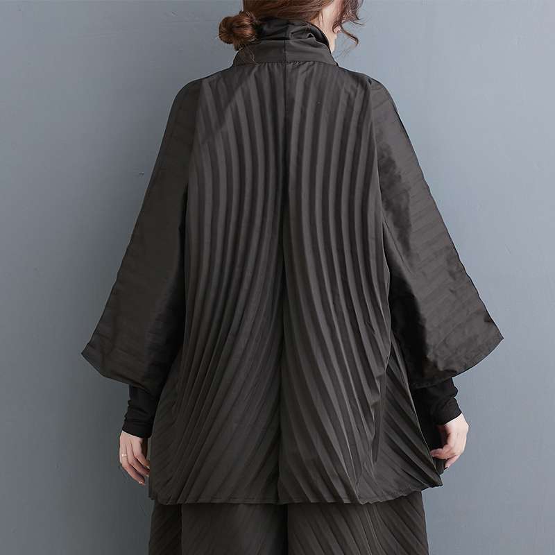 モード系ファッション オーバーサイズストライプコート