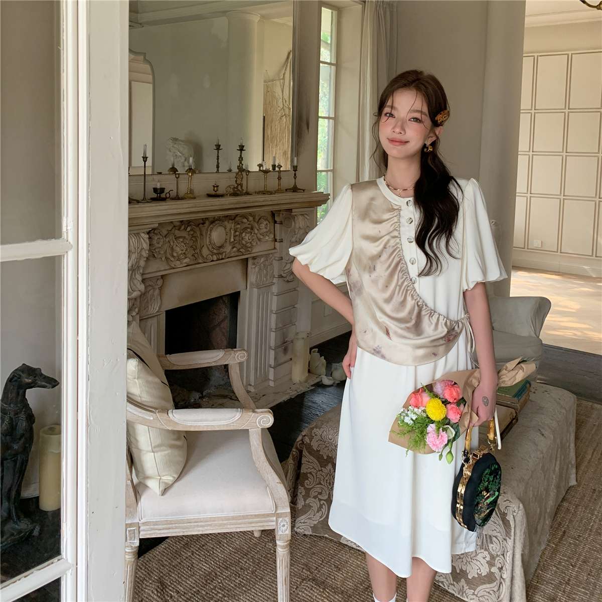 モード系ファッション エレガントローズピアノ ヴィンテージワンピース