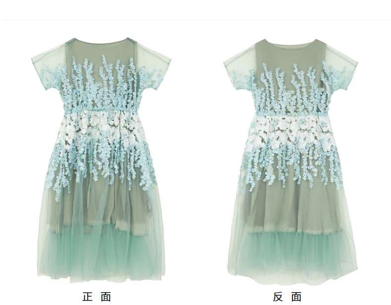 モード系ファッション エアリーフローラルチュールドレス