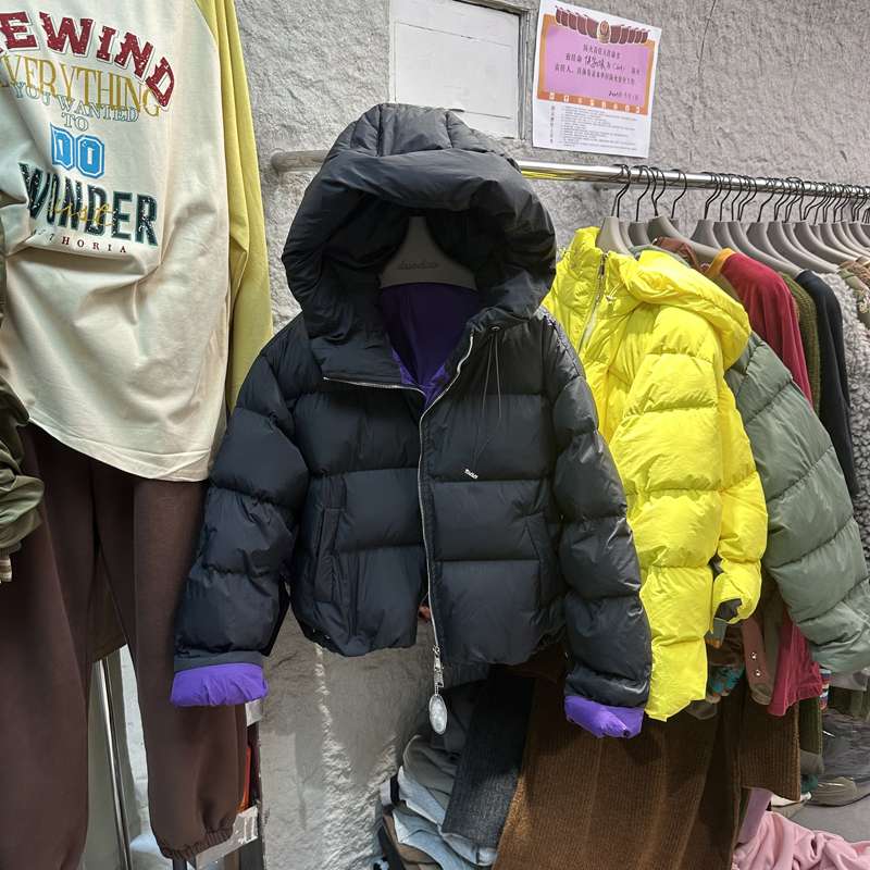 モード系ファッション カラーアクセントオーバーサイズダウンジャケット