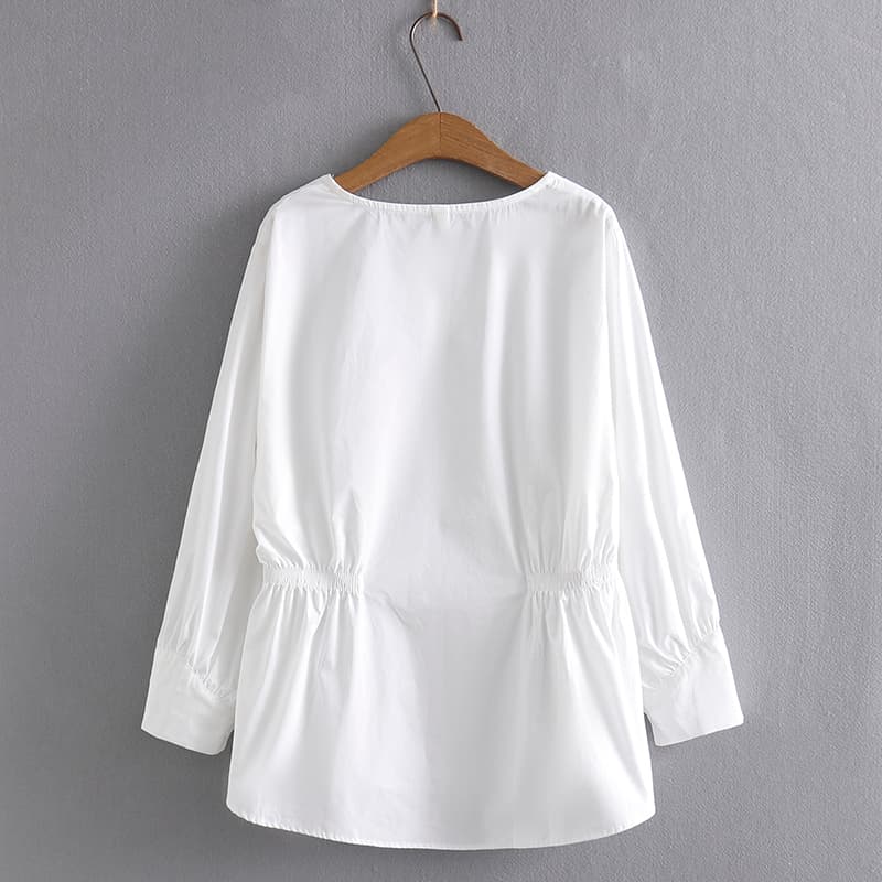 モード系ファッションウエストシャーリング フレアシャツ