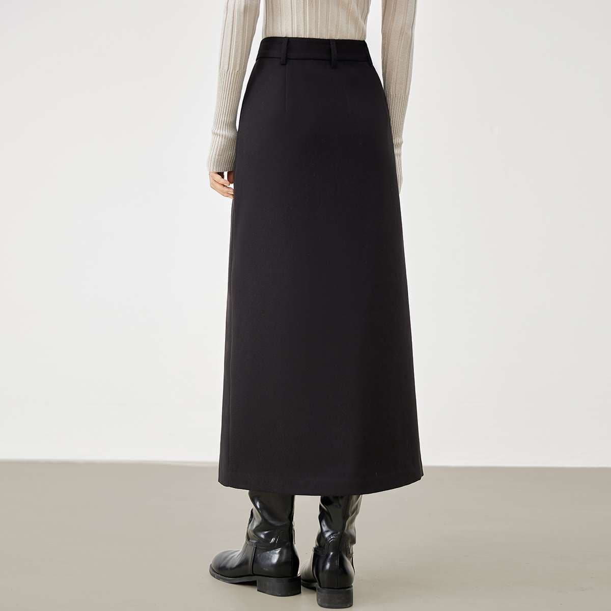 モード系ファッション ラップデザイン ロングスカート