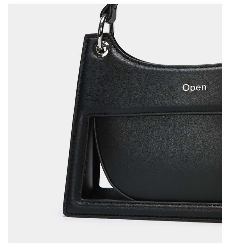 モード系ファッション モダンフレームハンドバッグ "オープン"