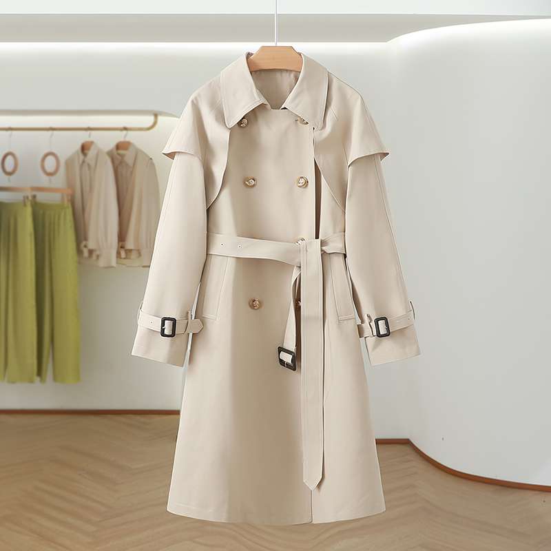 モード系ファッション トレンチ風デザインのロングコート