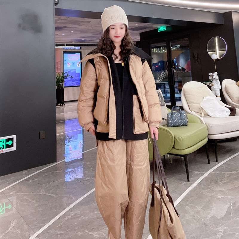 モード系ファッション オーバーサイズ 2トーンパデッドジャケット