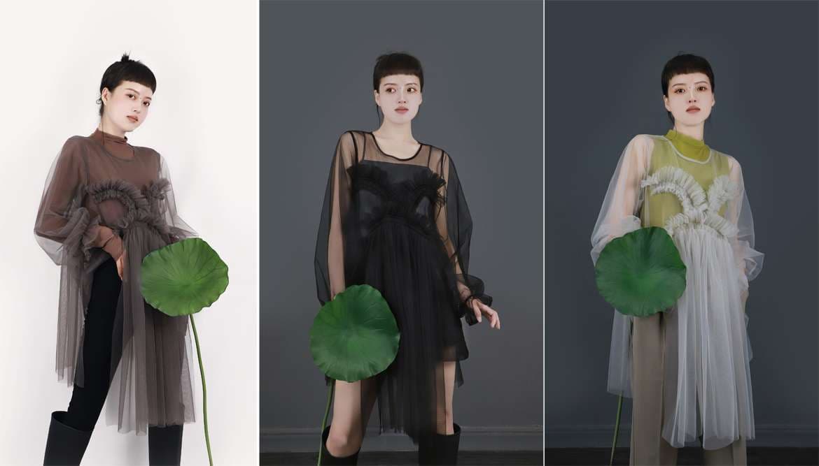 モード系ファッション エコーな花姫のチュールドレス