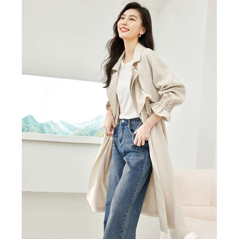 モード系ファッション エレガントトレンチコート