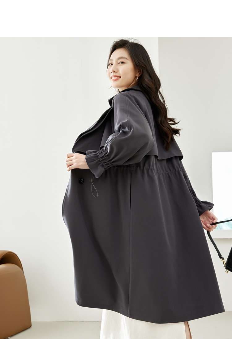 モード系ファッション エレガントトレンチコート