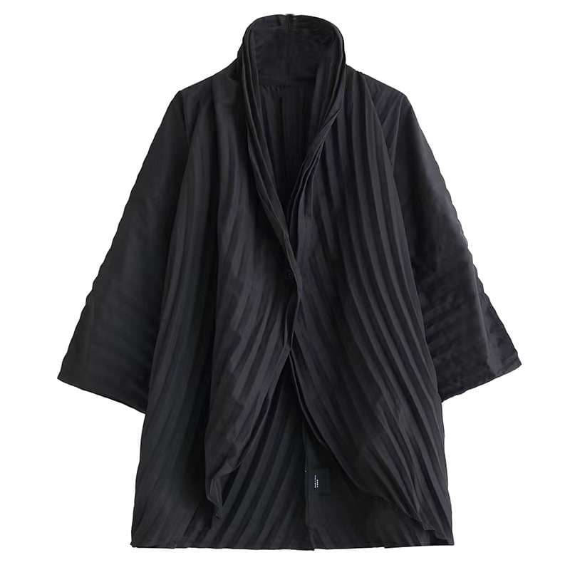 モード系ファッション オーバーサイズストライプコート