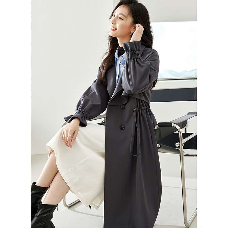 モード系ファッション エレガントトレンチコート
